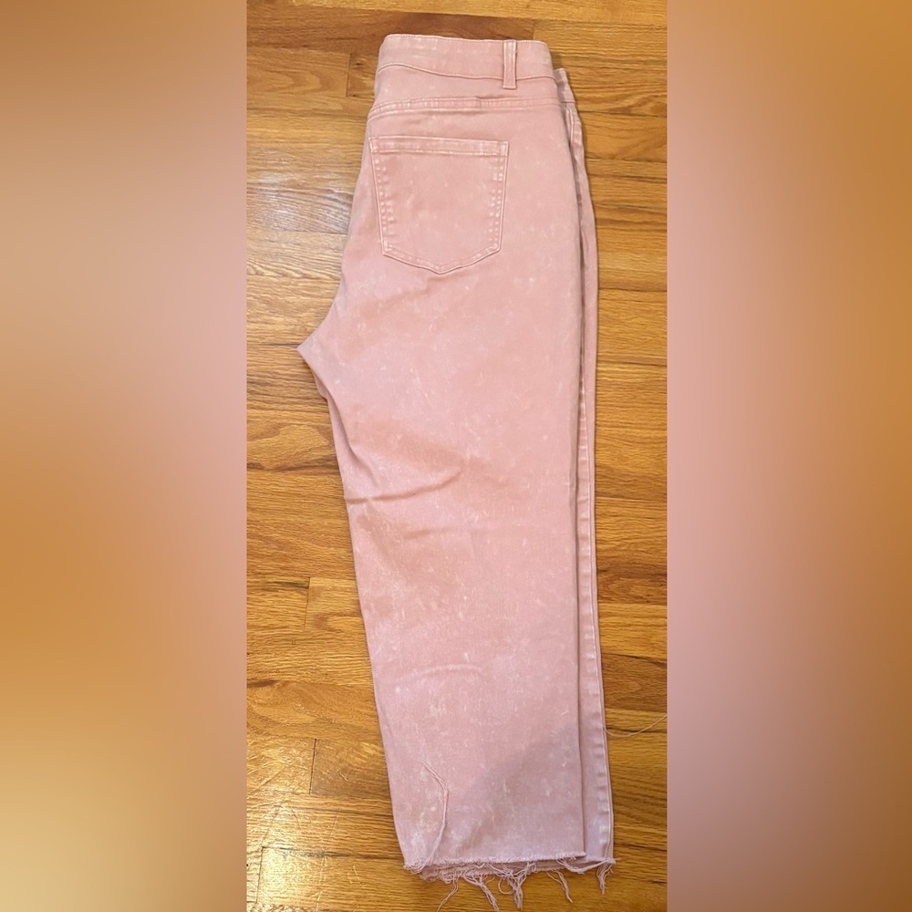 Time and Tru Women's High Rise Straight Crop Jeans 25” Inseam Size 18 Dusty Rose - Picture 7 of 8